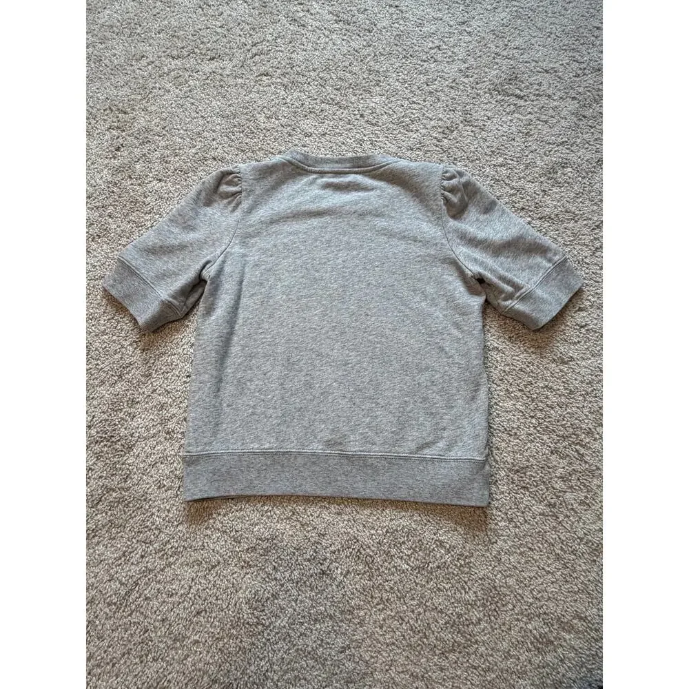 Kate Spade Strawberry Embroidered Gray Puff Sleeve Sweatshirt Small Preppy